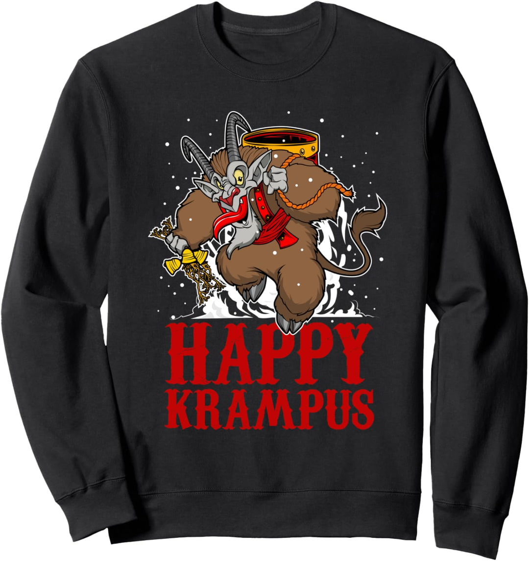 Fröhlicher Krampus Gruseldämon Kreatur Weihnachtsmann Weihna Sweatshirt