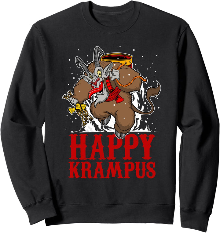 Fröhlicher Krampus Gruseldämon Kreatur Weihnachtsmann Weihna Sweatshirt