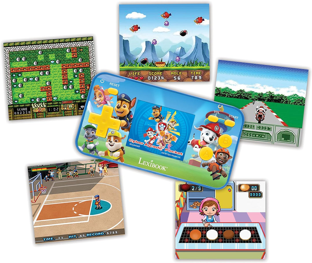 Lexibook Paw Patrol Helfer auf Vier Pfoten Chase Cyber Arcade Pocket Tragbare Spielkonsole, 150 Gami
