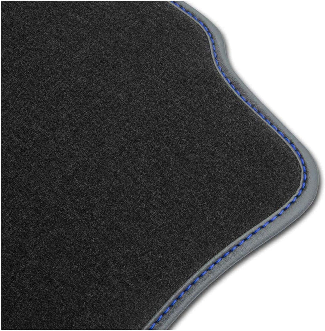 M MOTOS Velours Premium fussmatten Auto kompatibel mit Audi Q3 I 2011-2018 - Premium, Leder, Blau fu