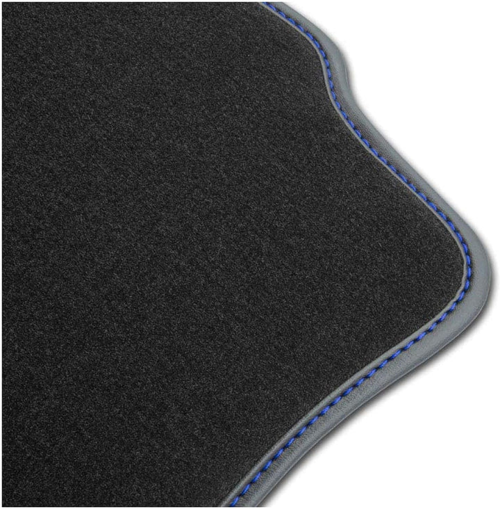 M MOTOS Velours Premium fussmatten Auto kompatibel mit Audi Q3 I 2011-2018 - Premium, Leder, Blau fu