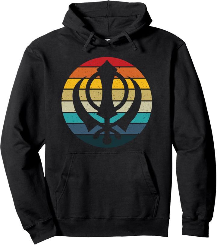 Khanda retro sunset punjabi - sikhism sikh gift Pullover Hoodie