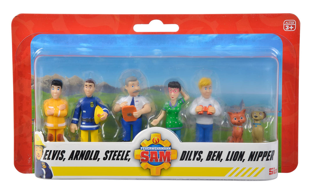 Simba 109252538 - Feuerwehrmann Sam Figuren Set, 6 Stück, 2-Fach Sortiert, es Wird nur eine Version