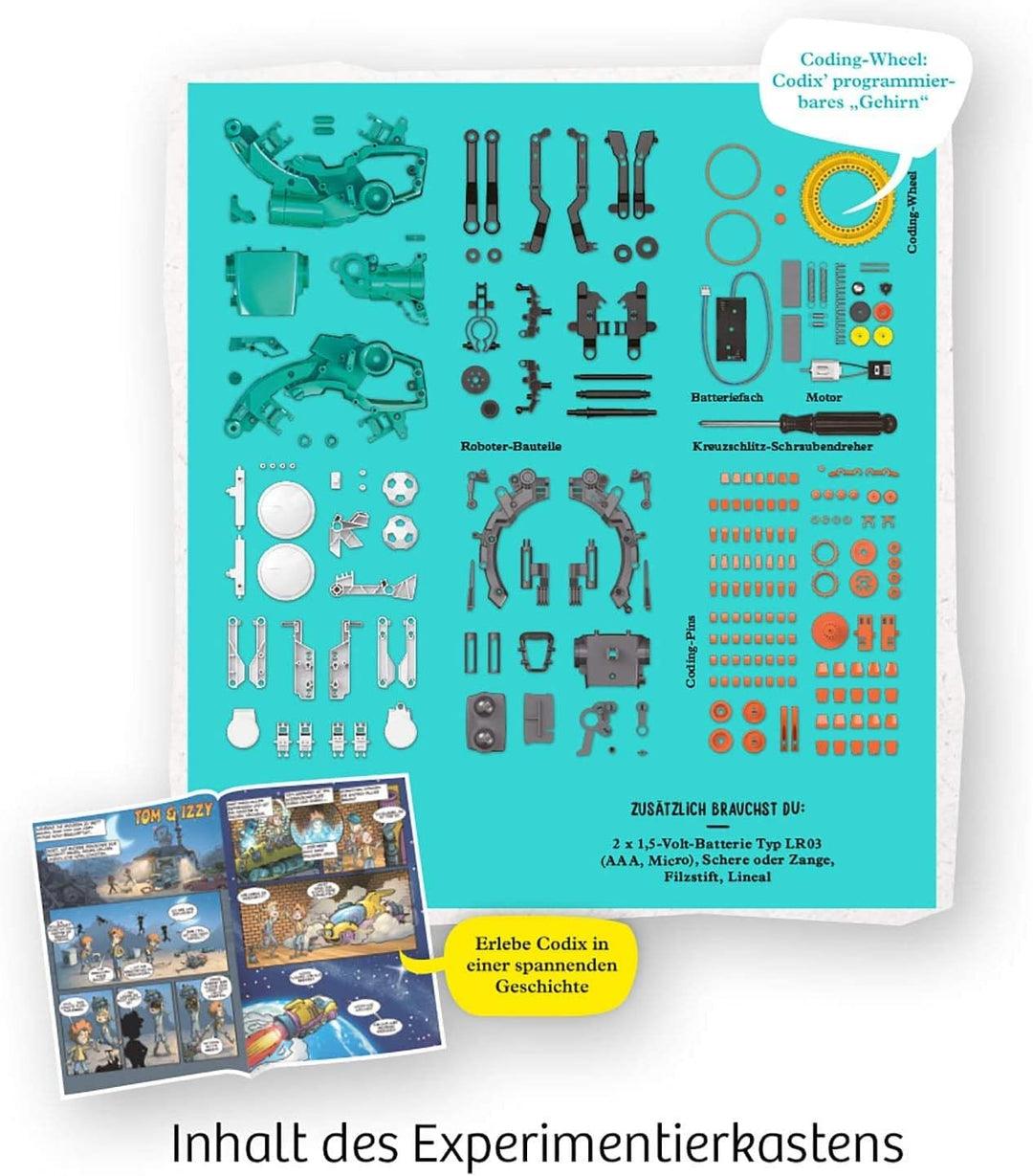 Kosmos 620646 Codix-Dein mechanischer Coding Roboter Spielzeug, Experimentierkasten Codix Edition