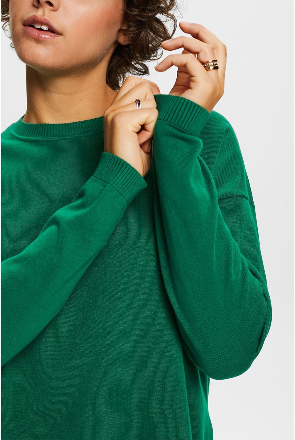 ESPRIT Oversize Pullover, 100% Baumwolle XS Dark Green, XS Dark Green