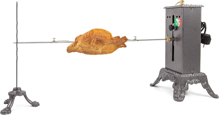 GIEMME B800 Elektrischer Drehspiess – Verstellbarer Drehspiess für BBQ, Grill & Kamin, 220V