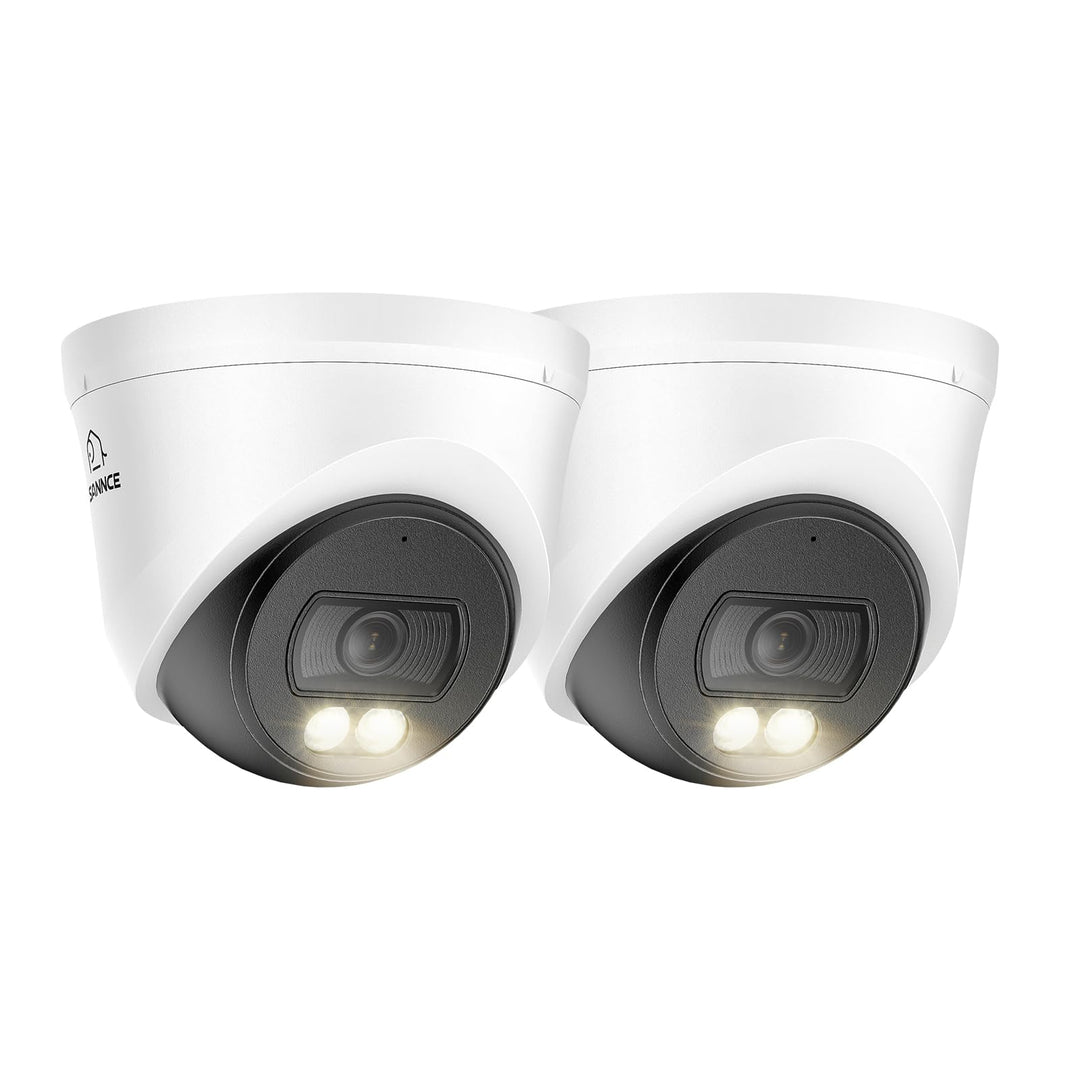 SANNCE 2K PoE Kamera Outdoor 2 3MP Farbige Nachtsicht Dome Überwachungskamera Aussen mit Audio, Nich