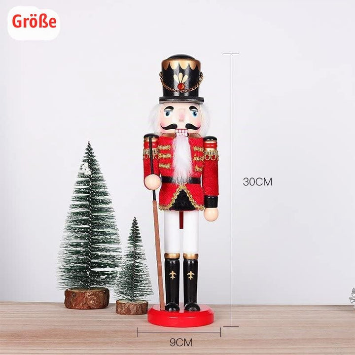 KAHEIGN 2Pcs Nussknacker Figuren Holz Nussknacker Soldaten, 30cm Traditionelle Weihnachten Nussknack