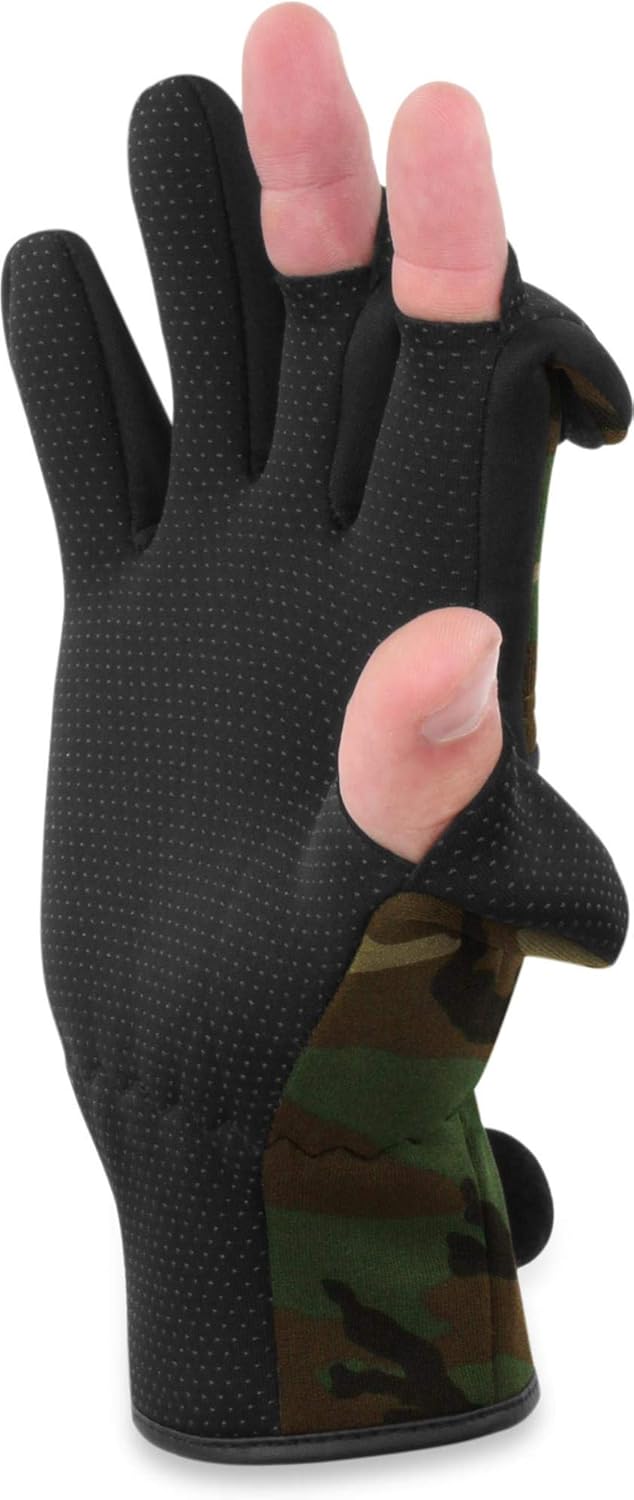 normani Anglerhandschuhe aus 3mm Titanium Neopren mit umklappbaren Fingerkuppen und rutschfesten Han