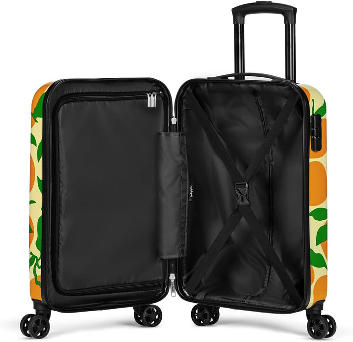Handgepäck Koffer mit 4 Rollen 53x35x20cm - Hartschalen Kabinentrolley - Zahlenschloss - 33L - Orang
