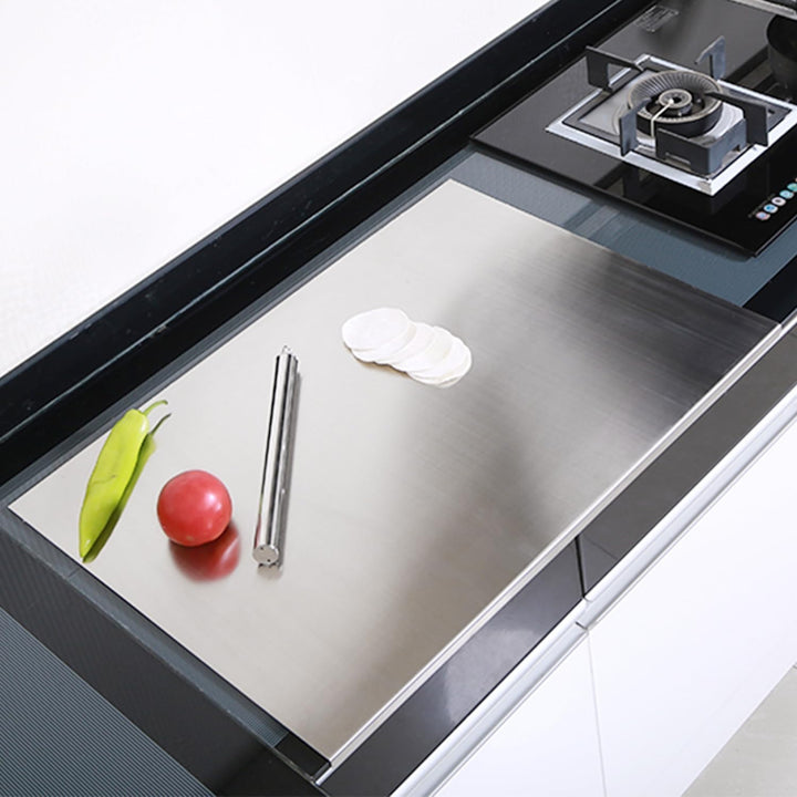 awagas 50 x 50 cm Edelstahlplatte Schneidebrett Professionelle Gross Edelstahlplatte Schneidebrett K