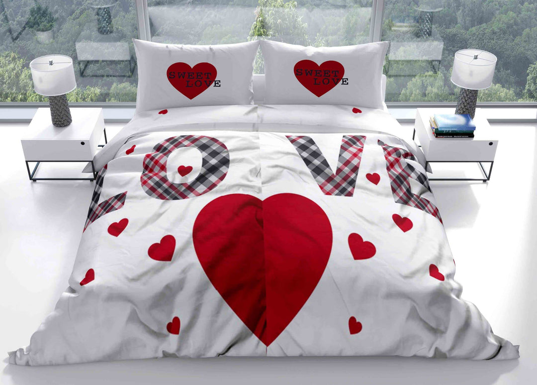 Leonado Vicenti Bettwäsche Microfaser Partner 135x200 4teilig Herz Mr&Mrs Bärchen Schlafzimmer Pärch