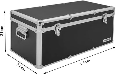 Aluminium-Rahmenkoffer Transport-Box, Koffer in Schwarz mit 54 Liter Volumen 054 Liter Schwarz, 054