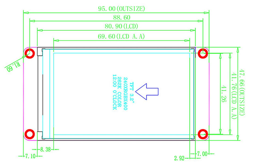 Aihasd English Nextion 3.2" TFT 400X240 Resistive Touch Screen Display HMI LCD Display Module TFT To