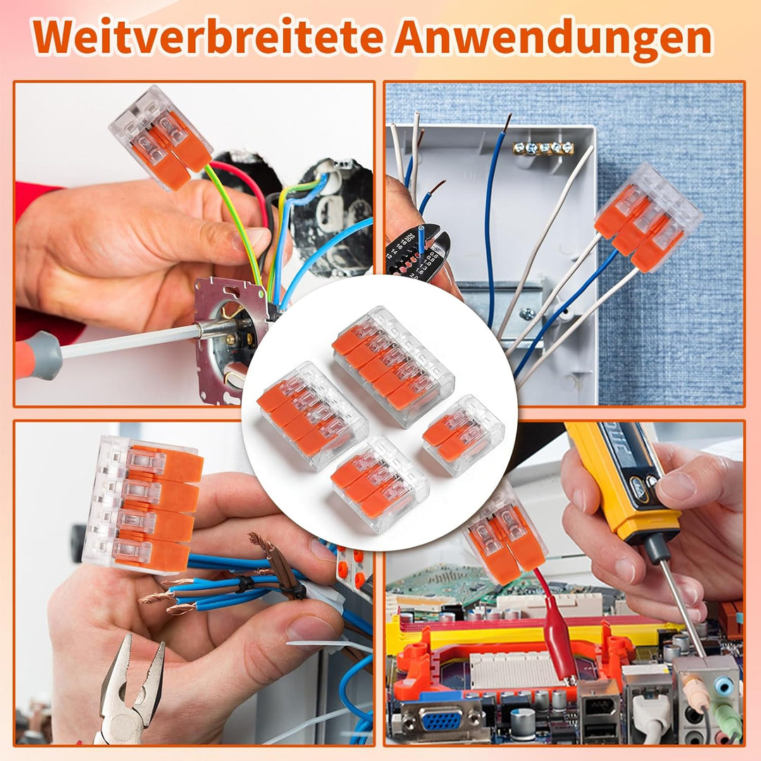 88 Stück Kabelklemmen Elektro, Kabelverbinder 2 Polig, 3 Polig, 4 Polig, 5 Polig, Klemmen Elektro mi