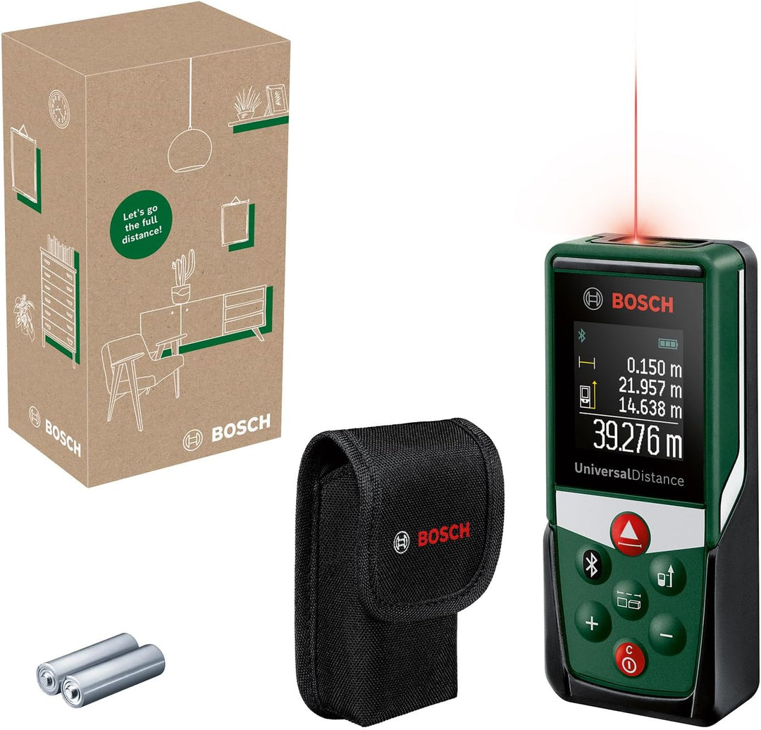 Bosch Laserentfernungsmesser UniversalDistance 40 C (Distanz bis 40m präzise messen, Bluetooth-Konne