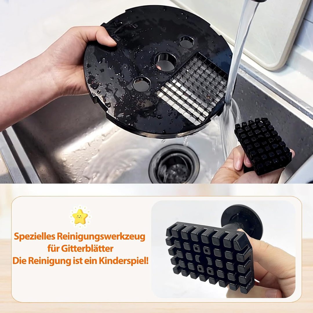 Anatole Würfelschneider Elektrisch Gemüseschneider Professionell Obstschneider Multifunktional mit 3