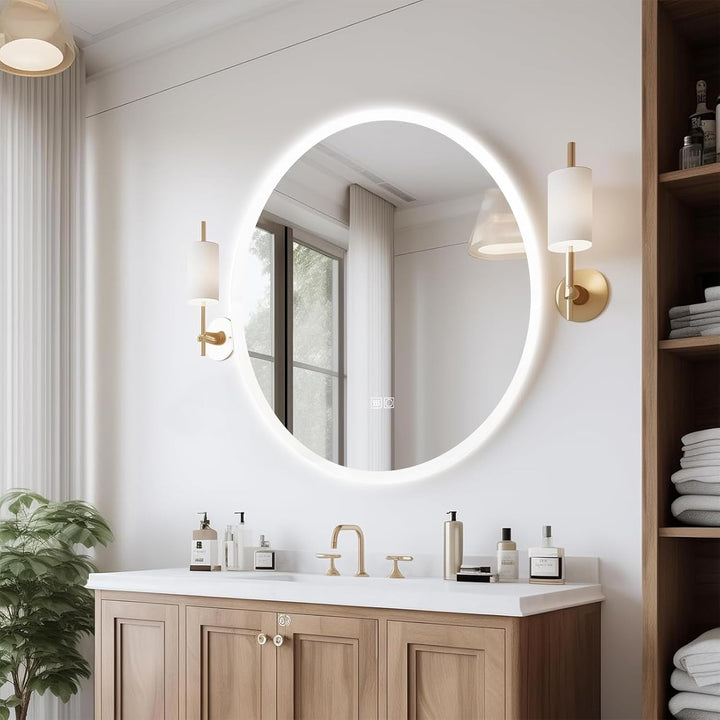 60cm runder LED Badezimmerspiegel mit Beleuchtung - Kosmetikspiegel mit Berührungssensor, 3 Lichtfar