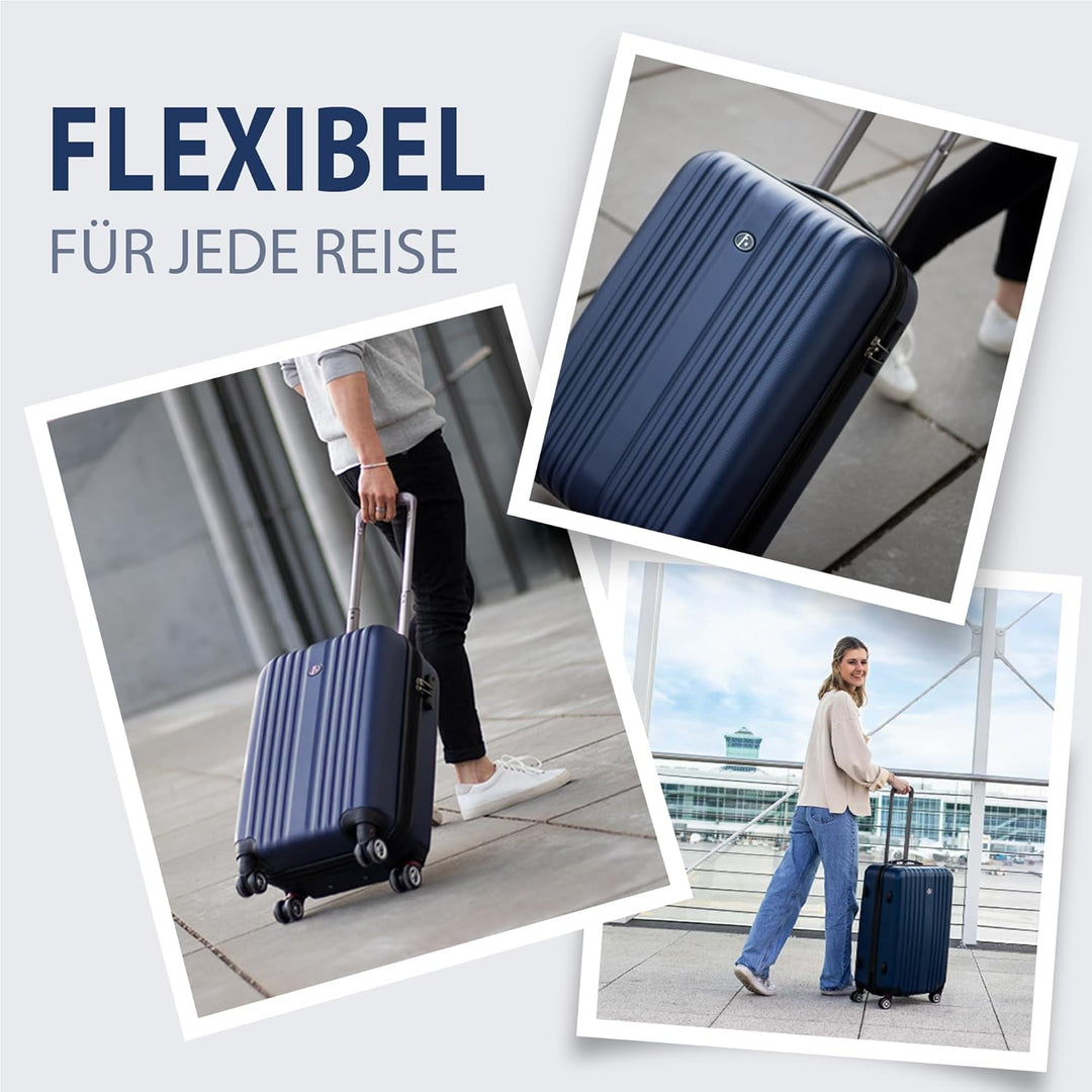 FERGÉ Kofferset 3 teilig Hartschale erweiterbar Toulouse Reisekoffer Trolley-Set (Handgepäck, L, XL)