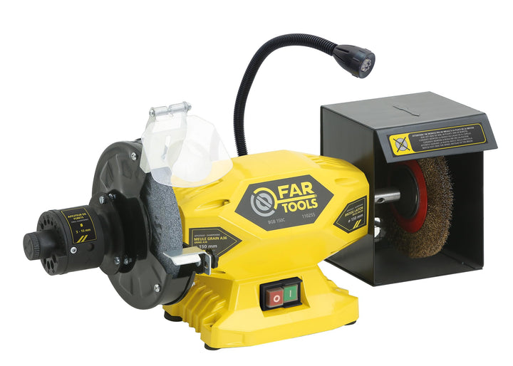 Fartools 110255 Doppelschleifer, 450 W, Durchmesser 1 150 mm, Durchmesser 2 150 mm, Gelb