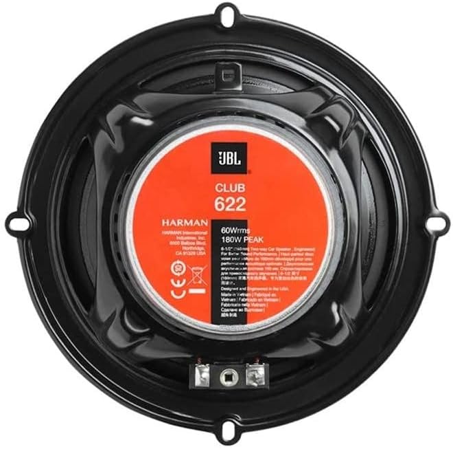JBL Club 622 2-Wege Auto Lautsprecher Set von Harman Kardon - 180 Watt Pro KFZ Autolautsprecher Boxe