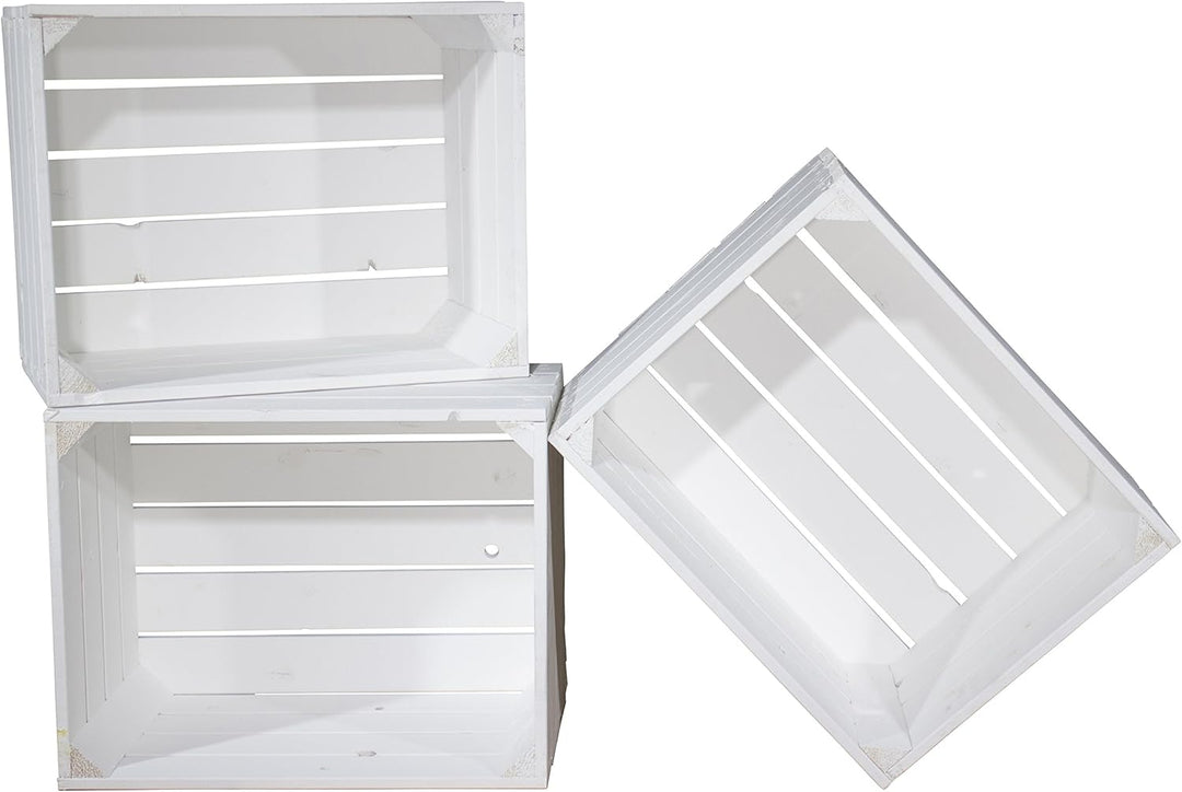 Vintage-Möbel24 GmbH 8er Set Neue weisse Apfelkiste Holzkiste Obstkiste Weinkiste 50x40x30cm