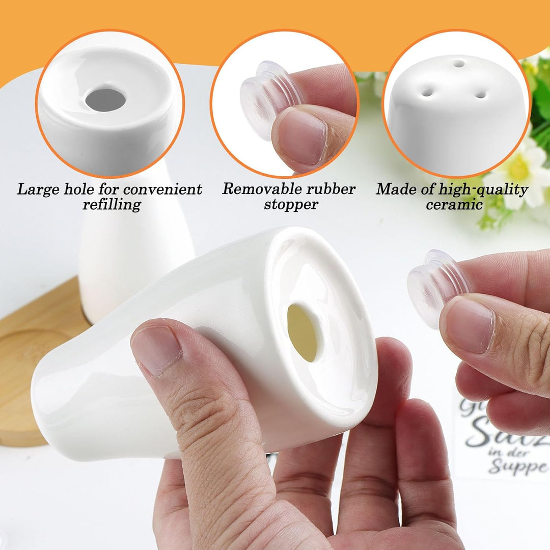 Salz und Pfefferstreuer Hochzeitsgeschenk Set Gewürzstreuer Küchenzubehör aus Keramik mit Aufkleber