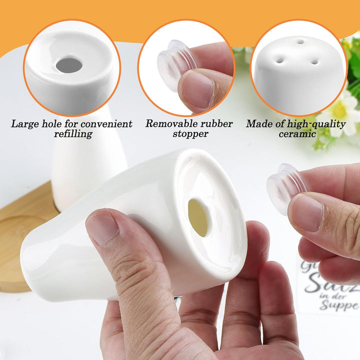 Salz und Pfefferstreuer Hochzeitsgeschenk Set Gewürzstreuer Küchenzubehör aus Keramik mit Aufkleber