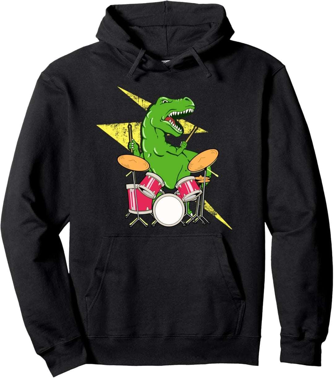 Schlagzeuger Geschenk trommelnder Dinosaurier Pullover Hoodie