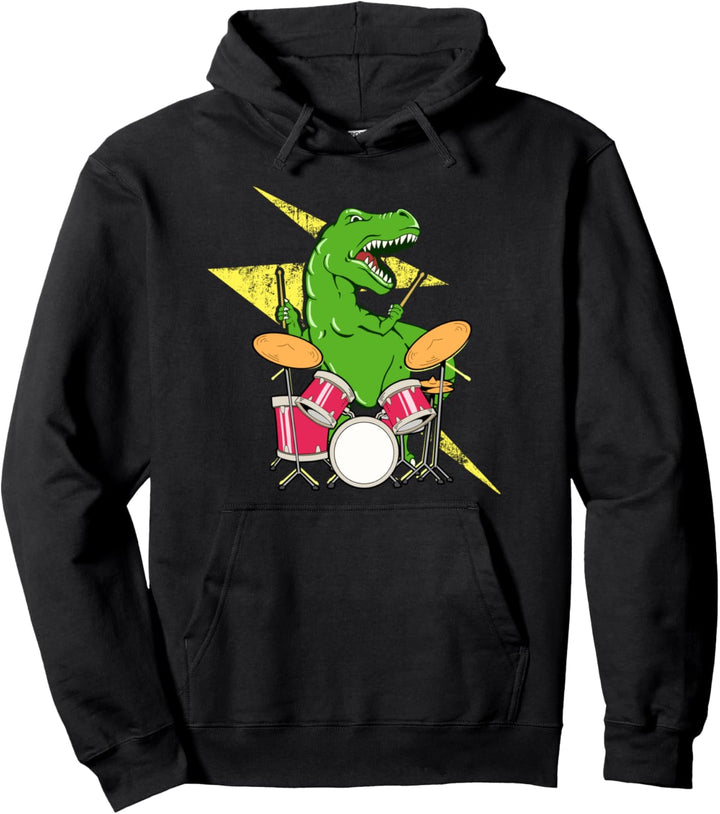 Schlagzeuger Geschenk trommelnder Dinosaurier Pullover Hoodie