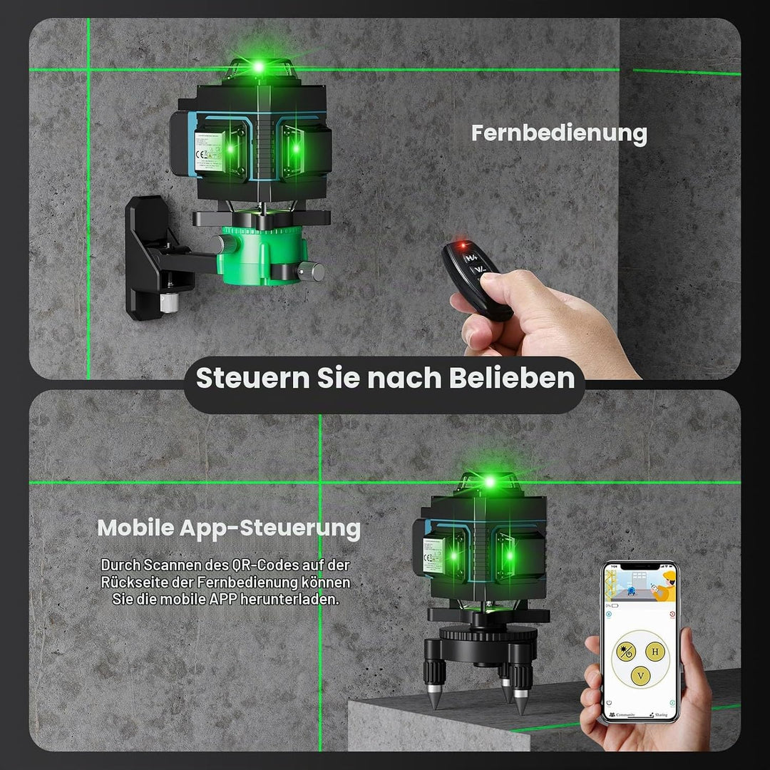 Laser-Nivelliergerät 360, Weytoll 4D 16 Linien 3° Laser Nivellierwerkzeug mit automatischer Nivellie