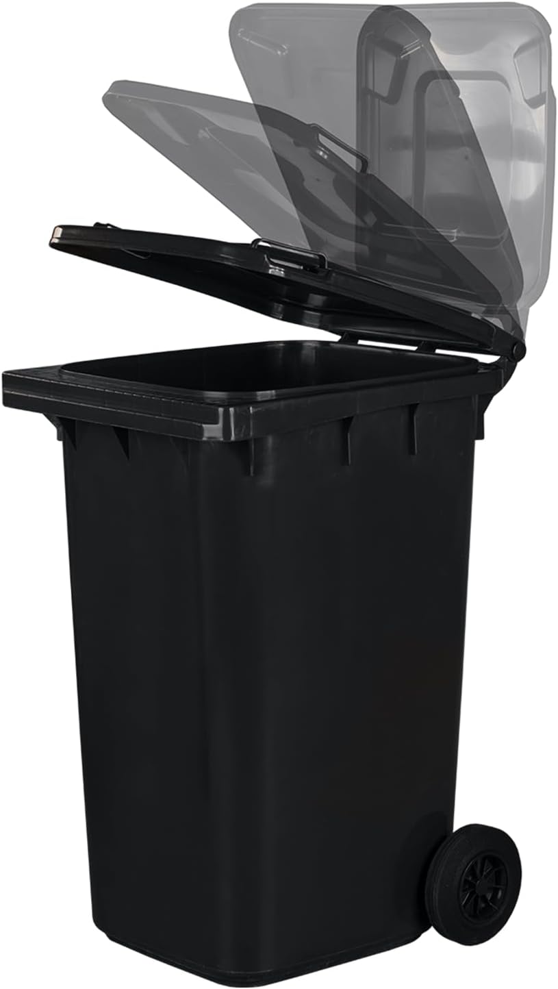 Jestic Mülltonne 120 240 mit leisen Gummirädern, für Mülltrennung, Recycling innen aussen, EN840 (24