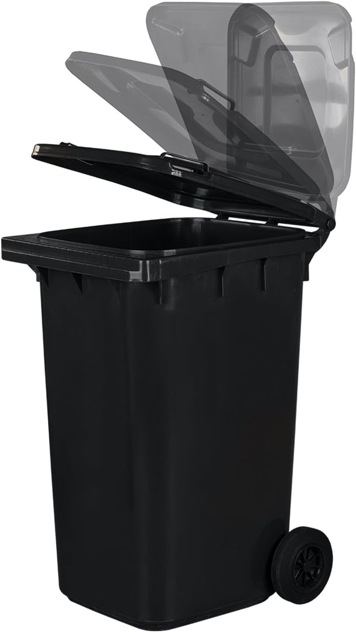 Jestic Mülltonne 120 240 mit leisen Gummirädern, für Mülltrennung, Recycling innen aussen, EN840 (24