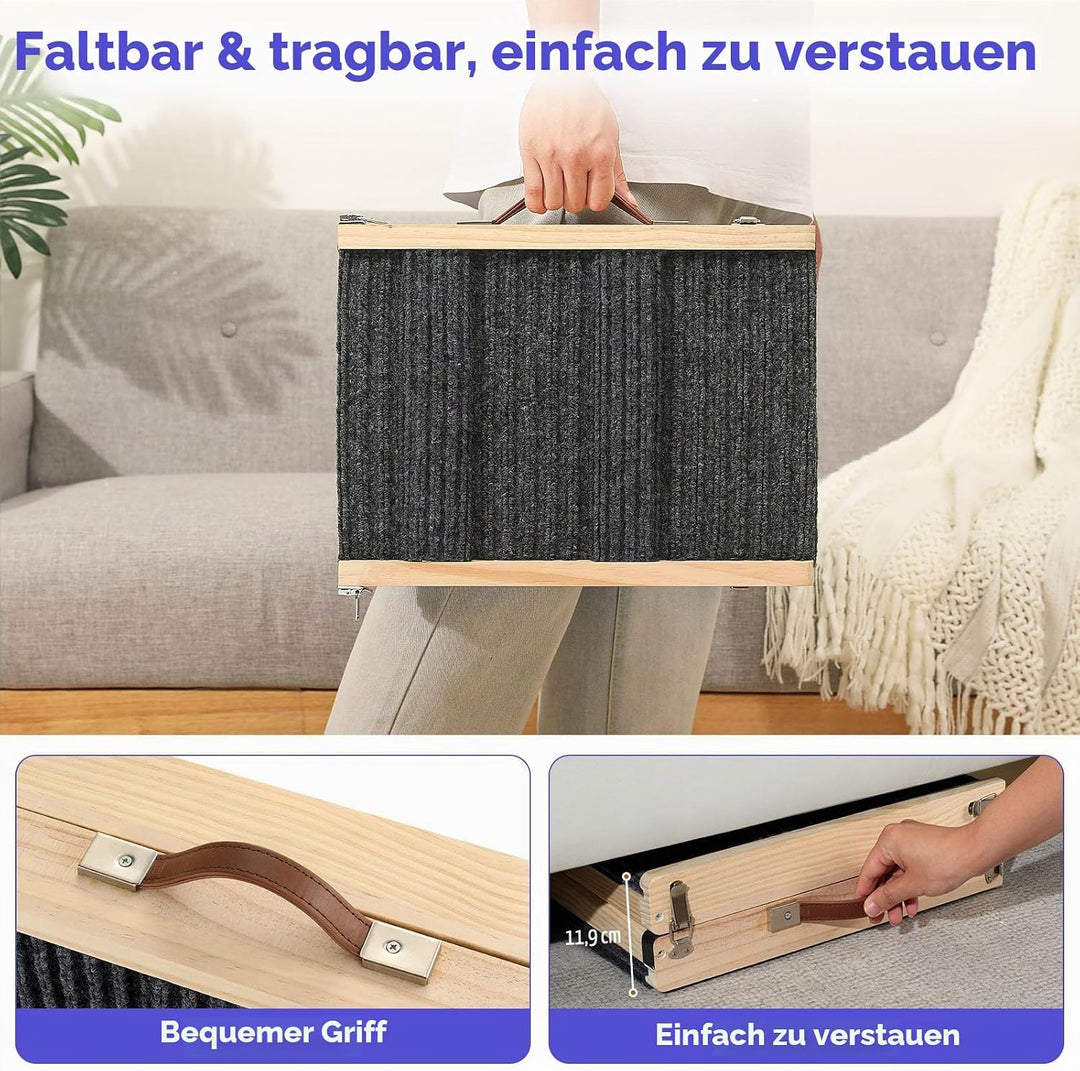 2025 Upgraded Hund Rampe für Couch, Faltbare Hölzerne Kleine Hund Rampe für Bett, 4 Einstellbare Höh