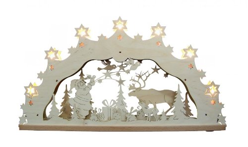 Erzwelt ELB97421 Lichterbogen, Holz, Beige, 32 x 56 x 5 cm