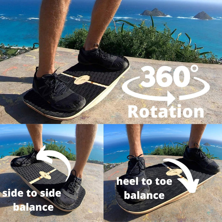 Blue Planet Balance Surfer 7-in-1 Bamboo Wooden Balance Board Trainer für Büro, Gym &amp; Home | Ideal f