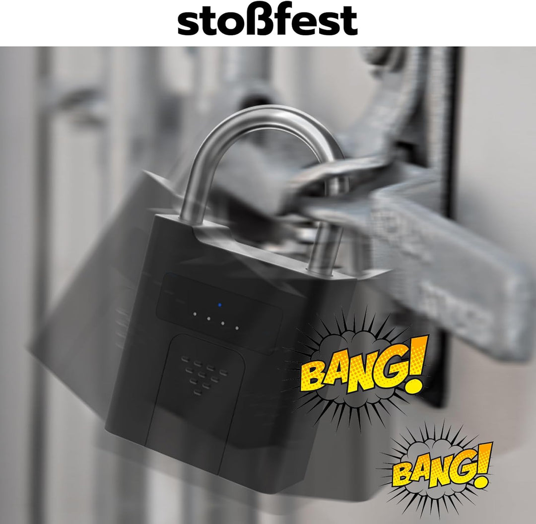 Vorhängeschloss mit Schlüssel eLinkSmart Fingerabdruck Vorhängeschloss wasserdicht stossfest mit App