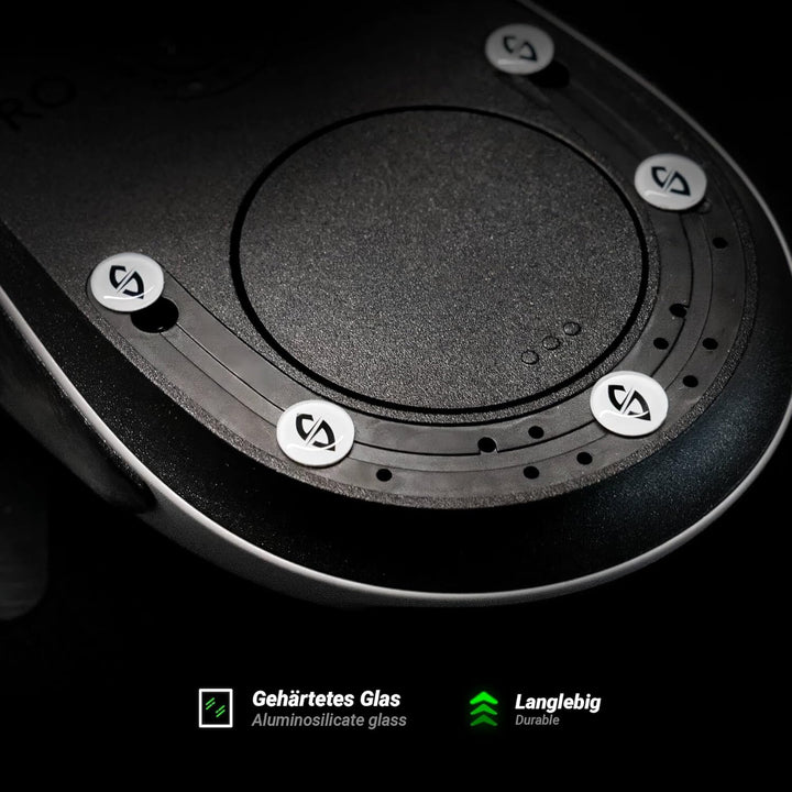 SensoryBoost Rush Dots Glas-Mausfüsse 16 Stück – Universelle Mouse Skates Ø 6 mm für ultraschnelles