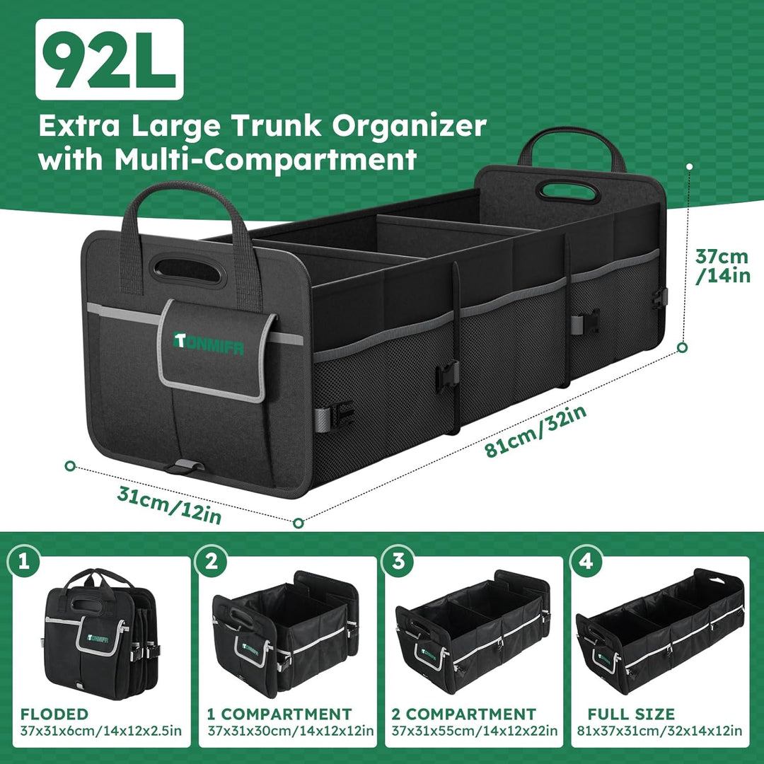 Kofferraum-Organizer mit 20L Frischhalte-Tasche - Robuste 600D Oxford Faltbox für SUV, Kombi & Estat