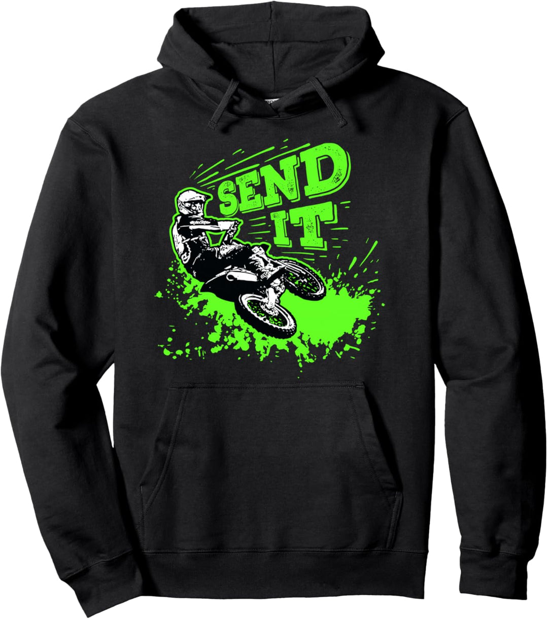 Send It Lustiges Dirt Bike Motocross MX Supercross Rider Pullover Hoodie