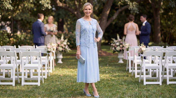 Alex Evenings Damenkleid mit besticktem Mieder für die Brautmutter in Tee-Länge, Hochzeitsgästekleid