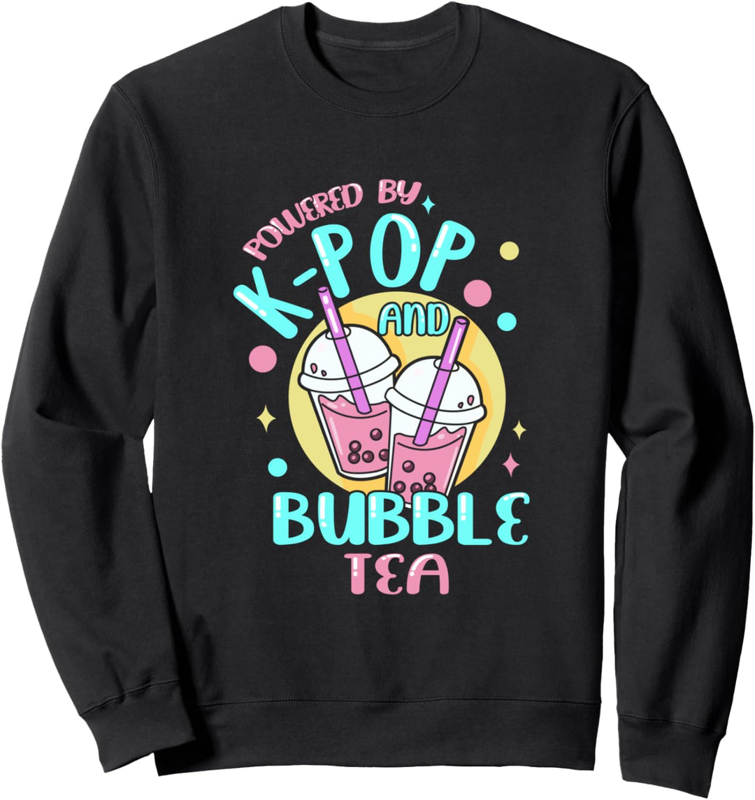 Powered By KPOP and Bubble Tea K-Drama Gayo Südkorea Lustig Sweatshirt