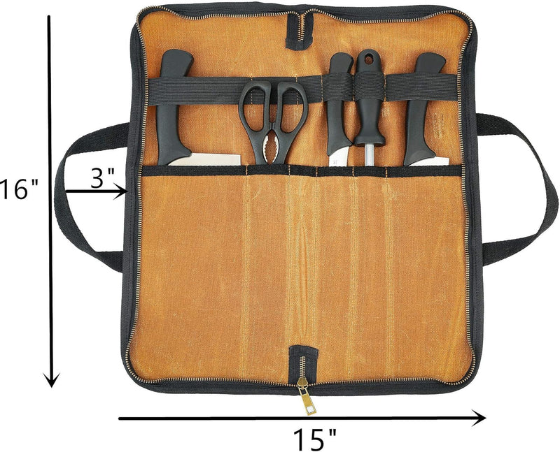 strapazierfähiges gewachstes Segletuch, Multi-Purpose Messerkoffer mit 5 Fächern, robuster Tragegrif