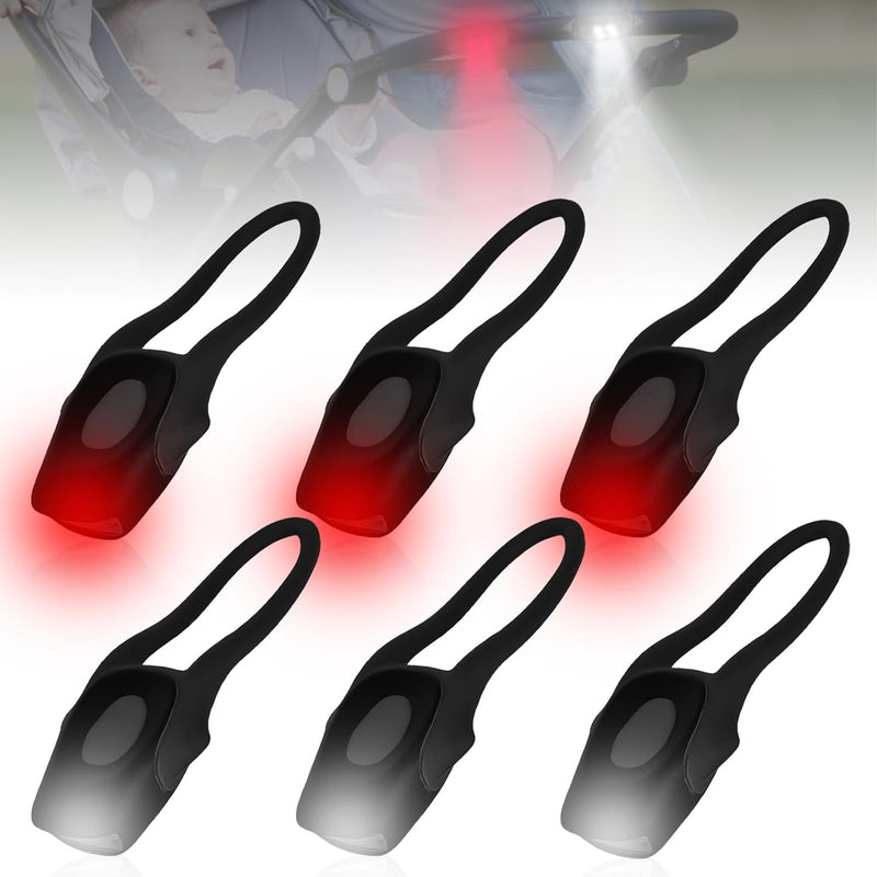 6 Stück LED Kinderwagen Licht, 3 Modi Kinderwagen Licht, GOMETY Buggy Lampe, Silikon Wasserdichte LE