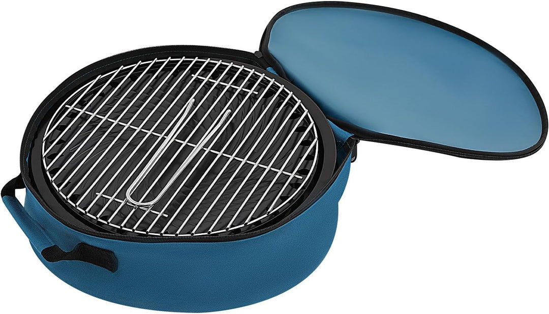 Holzkohlegrill, Grill Kohlegrill, BBQ Grill mit Grillpfanne & Holzkohle-Netz, Tragbar, Zerlegbar, fü
