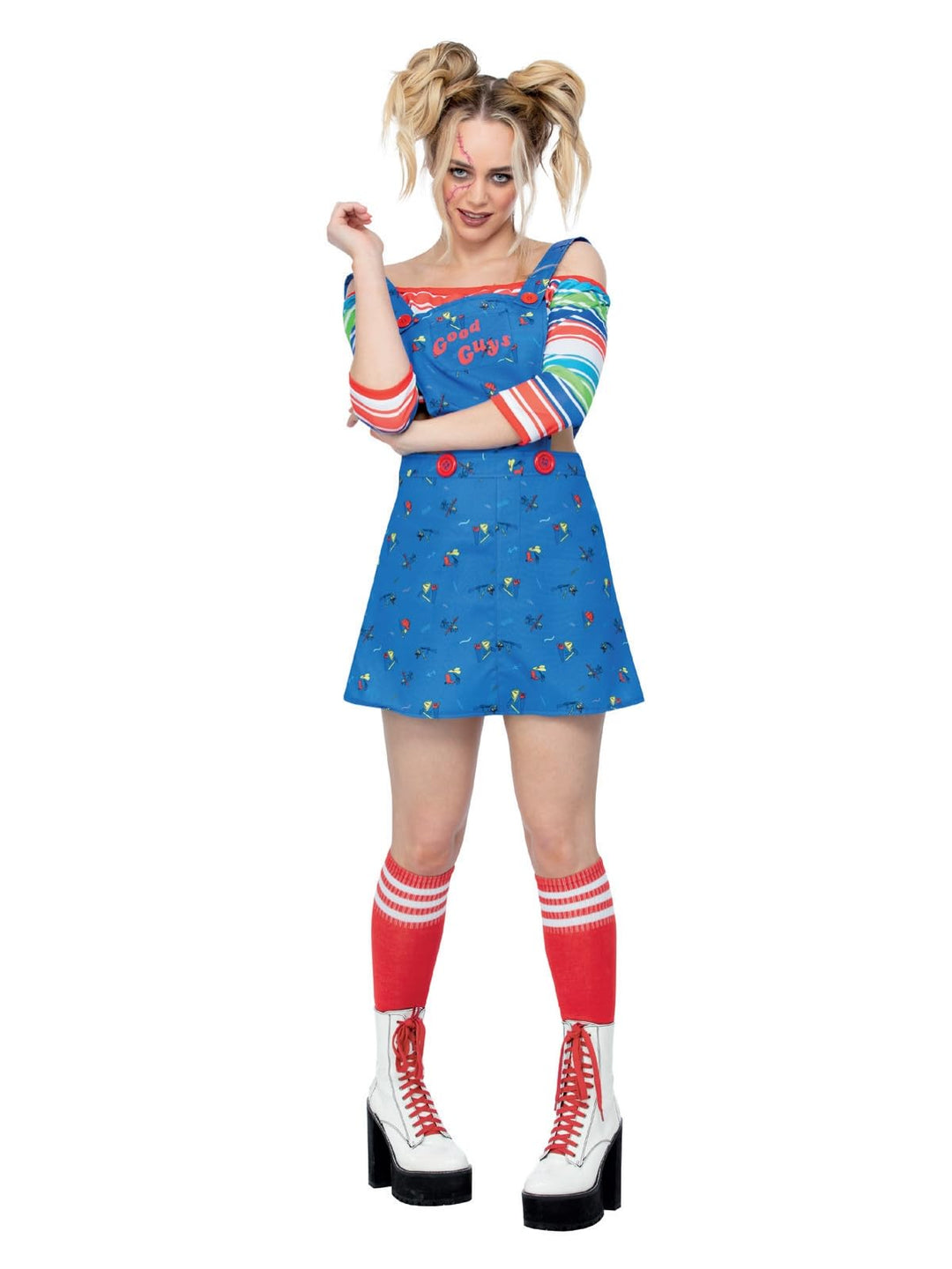Smiffys Offiziell lizenziertes Chucky-Kostüm, Damen, mehrfarbig Small (UK 8-10), Small (UK 8-10)
