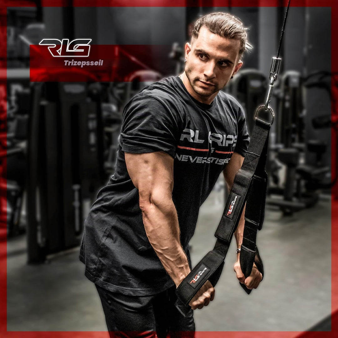 RL Grips - Lange Trizeps-Schlaufe für Kabelzugtraining – Zugzubehör für Kabelzuggeräte – Trizeps-, F
