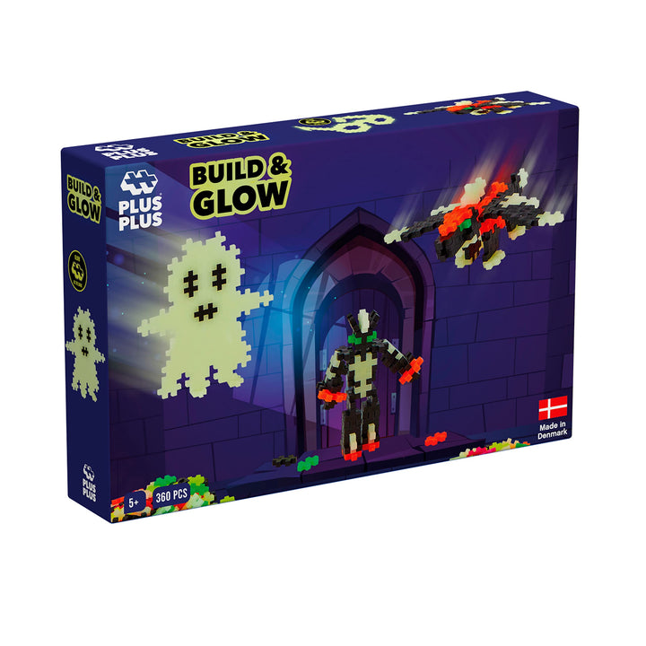 Plus-Plus 9603808 Mini Geniales Konstruktionsspielzeug, Build and Glow, nachtleuchtendes Bausteine-S