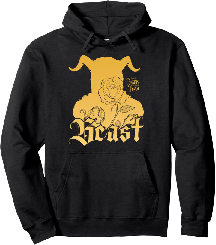 Disney Beauty And The Beast Golden Rose Silhouette Pullover Hoodie