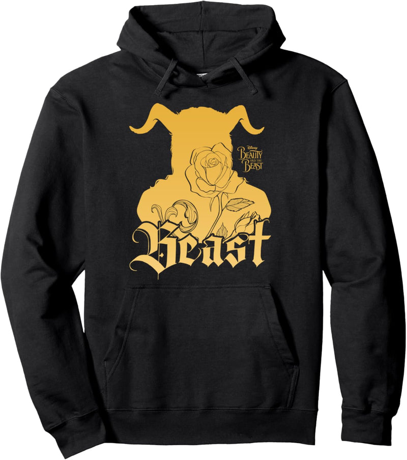 Disney Beauty And The Beast Golden Rose Silhouette Pullover Hoodie